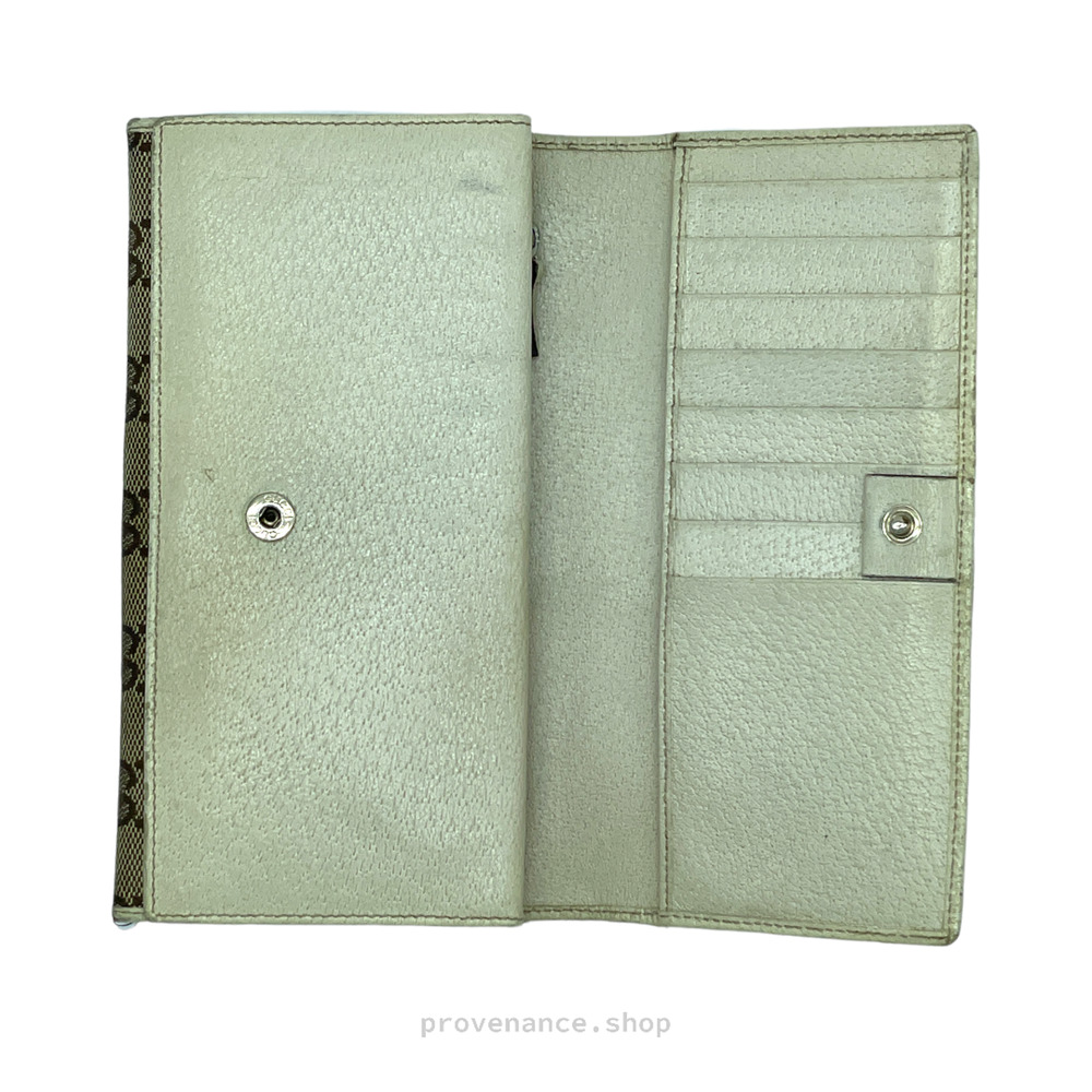 🔴 Gucci GG Canvas Long Wallet - White - Picture 7 of 11